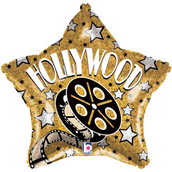 Oaktree Betallic 19 tums Hollywood Star Balloon One Size Guld/S Gold/Silver/Black One Size