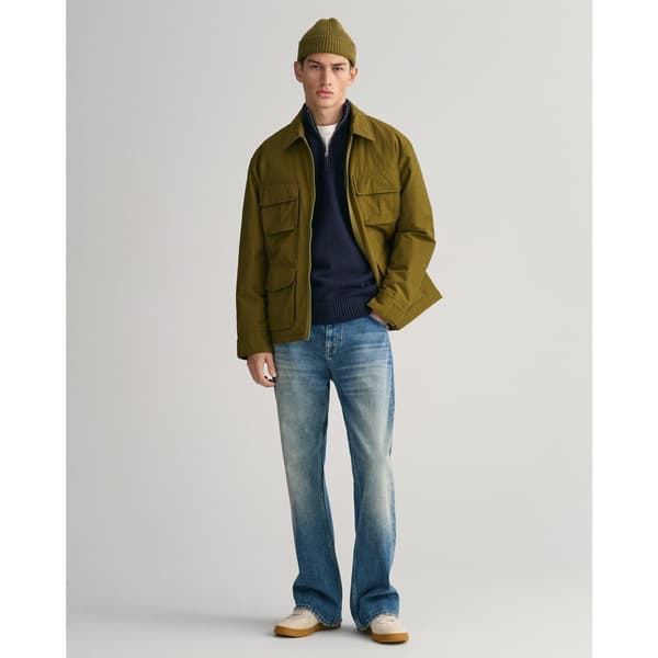 Gant Herr Micro Textured Half Zip Tröja XS Marinblå Navy XS
