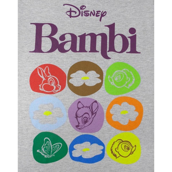 Bambi Dam/Dam Motif T-shirt XL Grå Grey XL