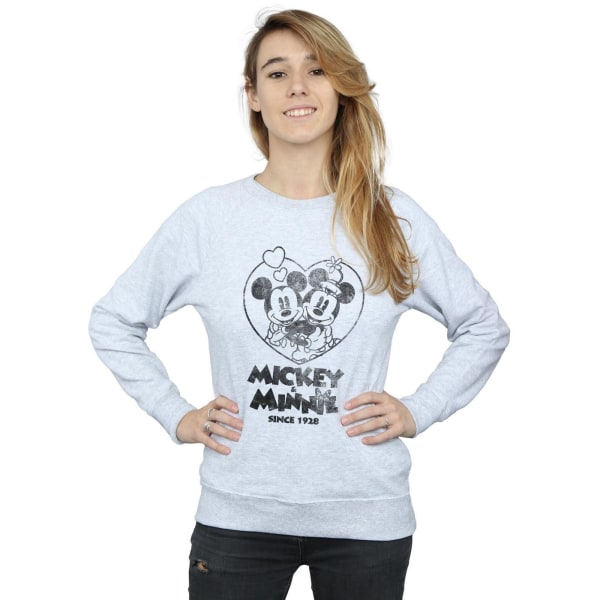 Disney Dam/Dam Mickey Och Minnie Mouse Sedan 1928 Sweatshirt Sports Grey M
