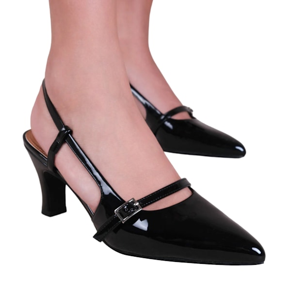 Where's That From Kvinnors/Damers On Point Spänne Slingback Mellanhöga Black 7 UK