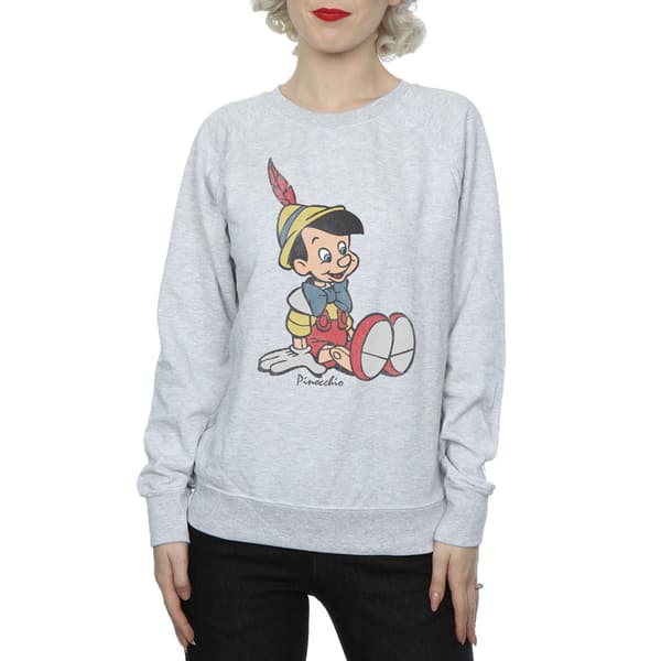 Pinocchio Dam Klassisk Heather Sweatshirt L Heather Grå Heather Grey L