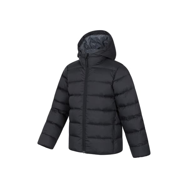 Mountain Warehouse Stratus Packable Jacka Barn 9-10 Black 9-10 Years