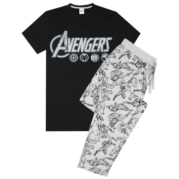 Avengers Herr Logotyp Pyjamas Set L Grå Grey L