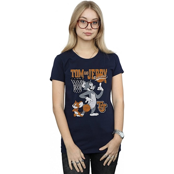 Tom och Jerry Dam/Dam Spinning Basketboll Bomull Boyfrien Navy Blue M