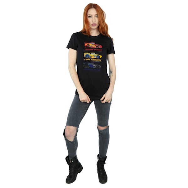 Disney Dam/Kvinnor Bilar Racer Profil Bomull Pojkvän T-Shir Black M
