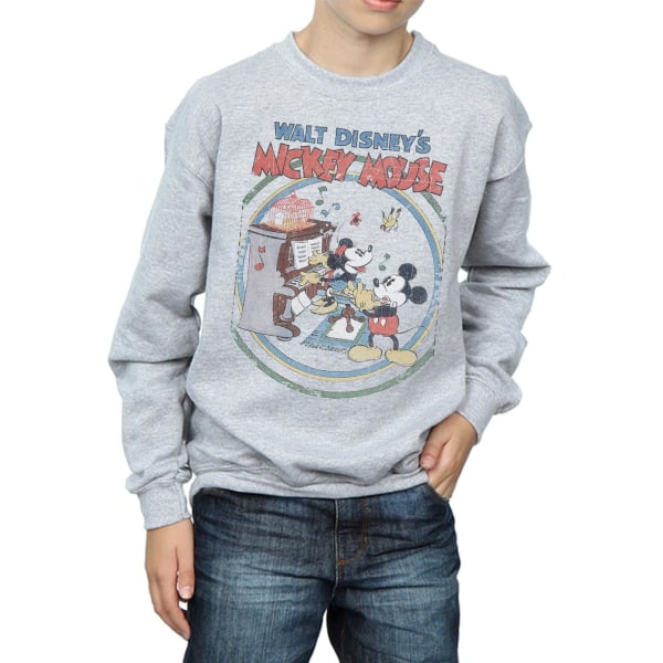 Disney Boys Mickey Mouse Piano Sweatshirt 12-13 år Sport Gr Sports Grey 12-13 Years