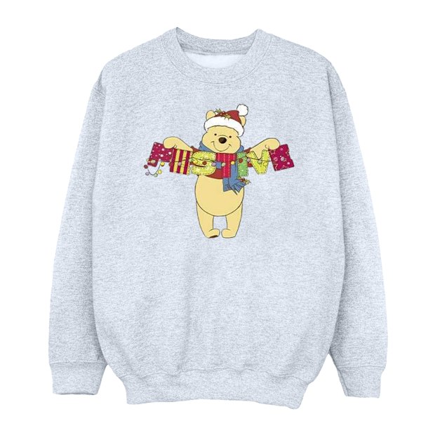 Disney Dam/Damer Winnie The Pooh Festlig Sweatshirt M Sport Sports Grey M