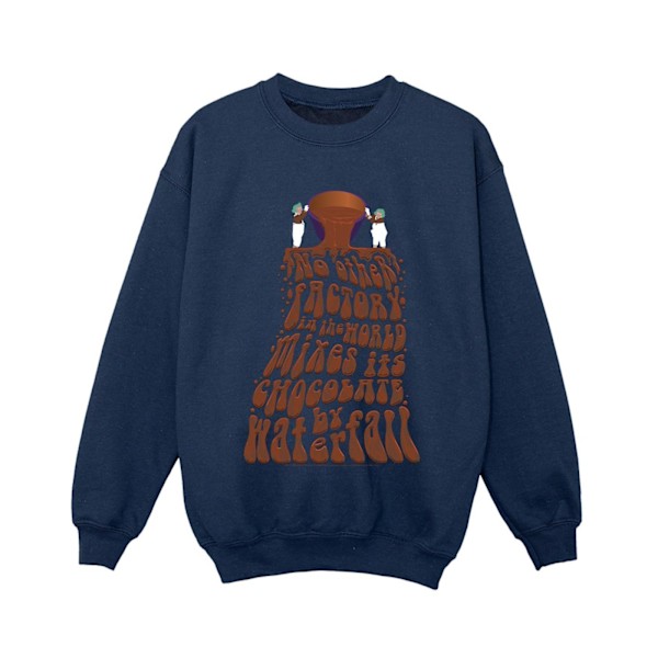 Willy Wonka Pojkar Choklad Vattenfall Sweatshirt 5-6 År Marinblå Navy Blue 5-6 Years
