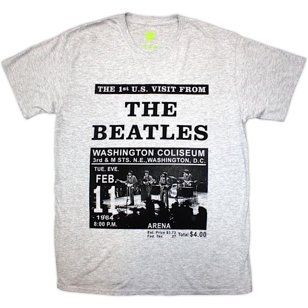 The Beatles Unisex Vuxen Washington Coliseum 64 Annons T-Shirt Grey M