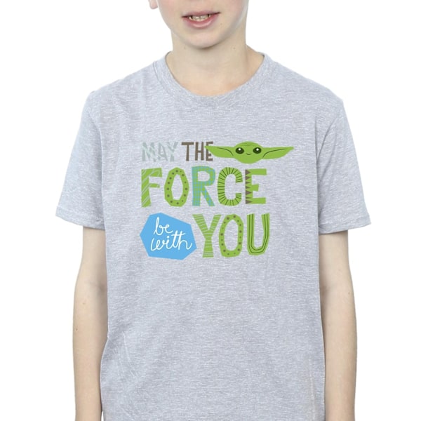 Star Wars Boys The Mandalorian May The Force Be With You T-Shir Sports Grey 12-13 Years