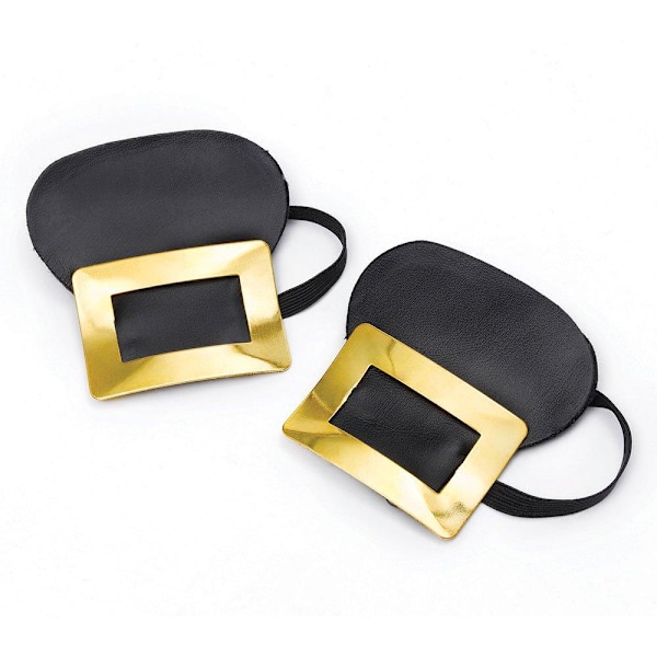 Bristol Novelty Fake Shoe Buckles One Size Black/Gold Black/Gold One Size