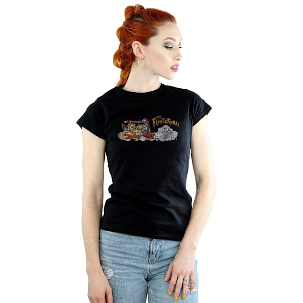 The Flintstones Dam/Dam Familjebil Distressed Bomull T-shirt Black S