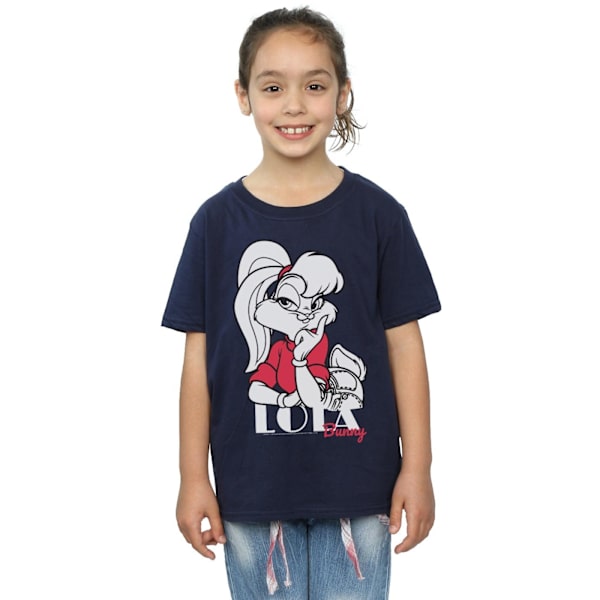 Looney Tunes Girls Lola Bunny Bomull T-shirt 7-8 år Marinblå Navy Blue 7-8 Years