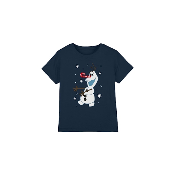 Frozen Barn/Barn Olaf Polkagris T-Shirt 7-8 År Marinblå Navy 7-8 Years