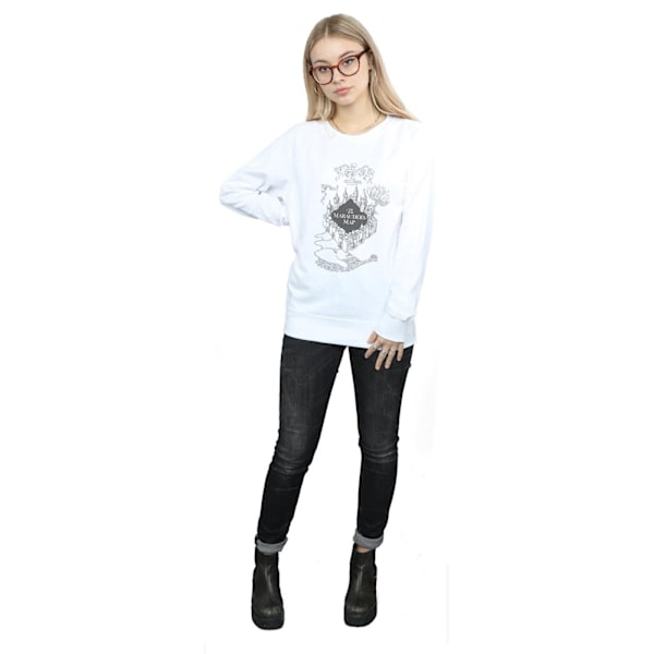 Harry Potter Dam/Kvinnor The Marauder´s Map Sweatshirt M Vit White M