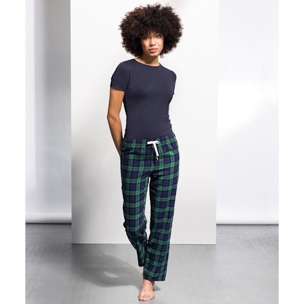 Skinnifit Dam/Dam Tartan Lounge Byxor S Marin/Grön Check Navy/Green Check S