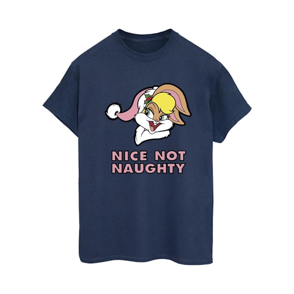 Looney Tunes Dam/Damer Lola Naughty Not Nice Bomull Boyfriend T-Shirt Navy Blue S