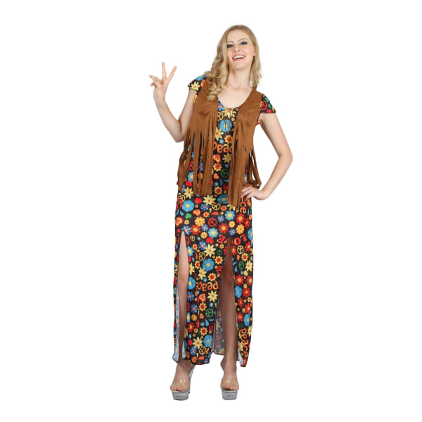 Bristol Novelty Womens/Ladies Flowery Hippie Dress Costume 10-1 Multicoloured 10-14 UK