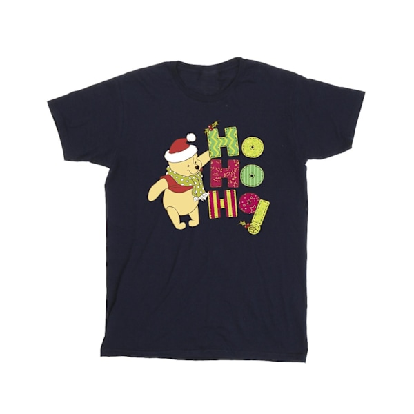 Disney Herr Winnie The Pooh Ho Ho Ho Scarf T-Shirt L Marinblå Navy Blue L