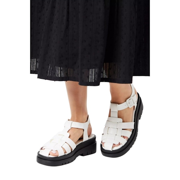 Faith Dam/Dam Mimi Chunky Heel Sandaler 7 UK Vit White 7 UK