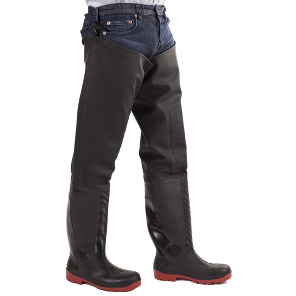 Amblers Safety Rhone Waterproof Thigh Waders 6.5 UK Svart/Röd Black/Red 6.5 UK