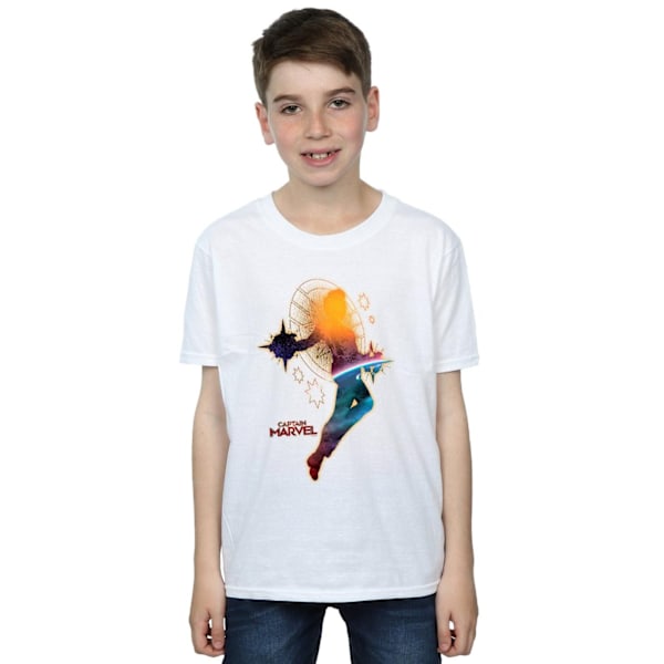 Marvel Boys Captain Marvel Nebula Flight T-Shirt 12-13 år Vit White 12-13 Years