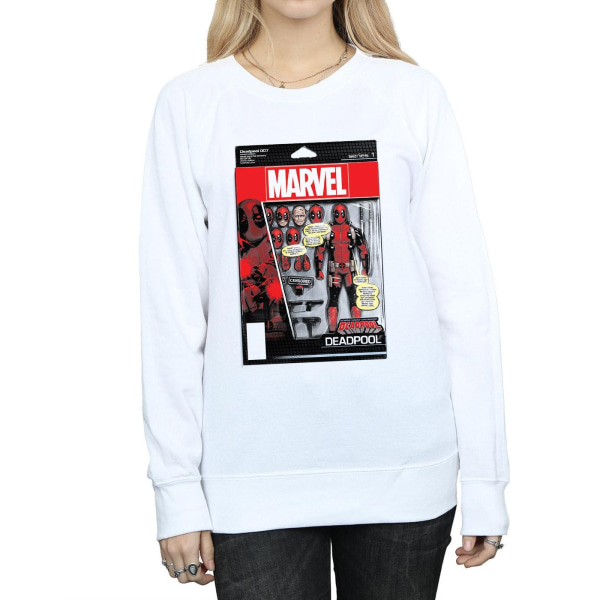 Marvel Womens/Ladies Deadpool Action Figure Sweatshirt M Vit White M