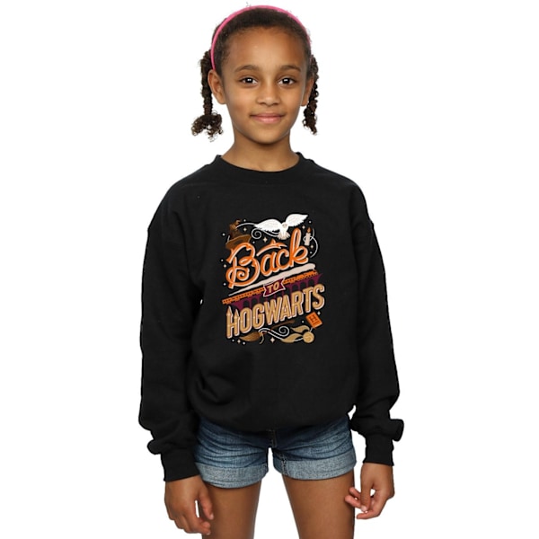 Harry Potter T-shirt för flickor, Back To Hogwarts, 7-8 år, svart Black 7-8 Years