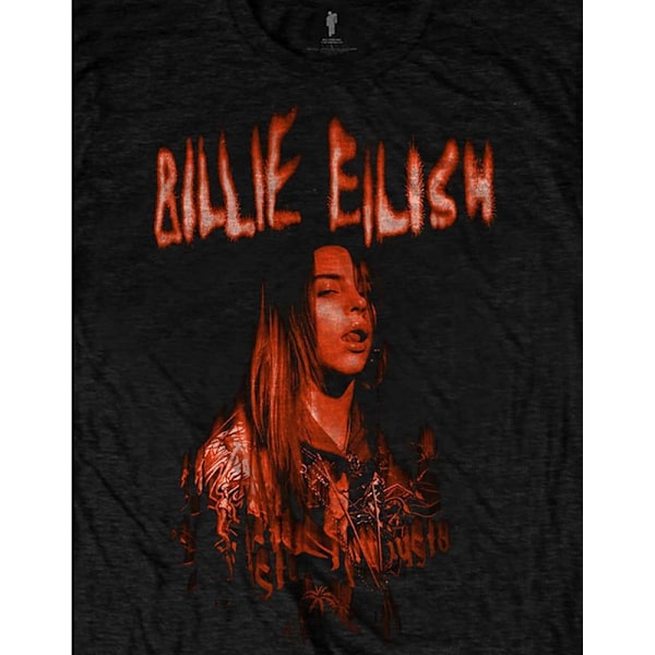Billie Eilish Unisex Vuxen Spooky Logotyp Bomulls T-shirt M Svart Black M