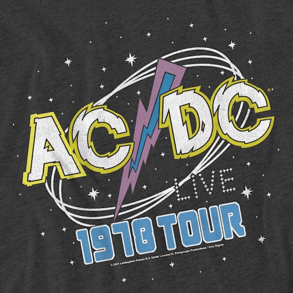 AC/DC Unisex Vuxen Live T-Shirt M Kolgrå Charcoal M