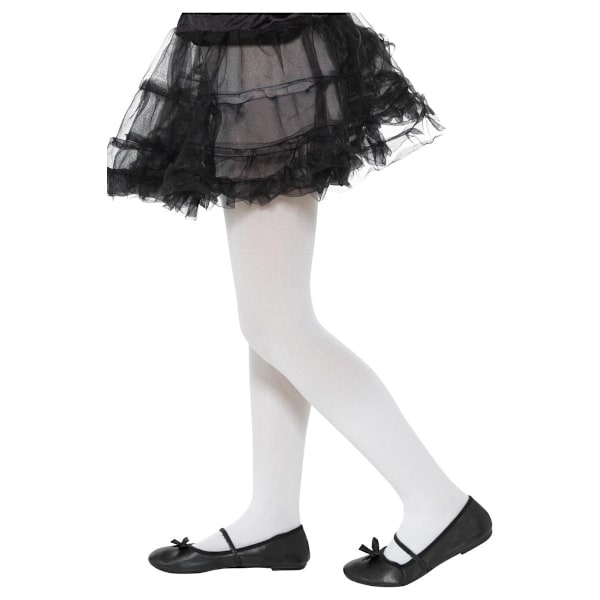 Smiffys Flickor Opaque Tights 6-12 År Vit White 6-12 Years