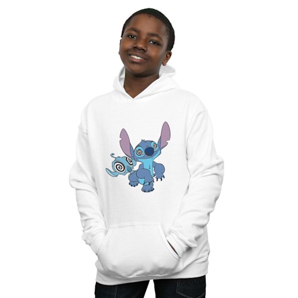 Disney Boys Lilo And Stitch Hypnotized Hoodie 12-13 År Vit White 12-13 Years