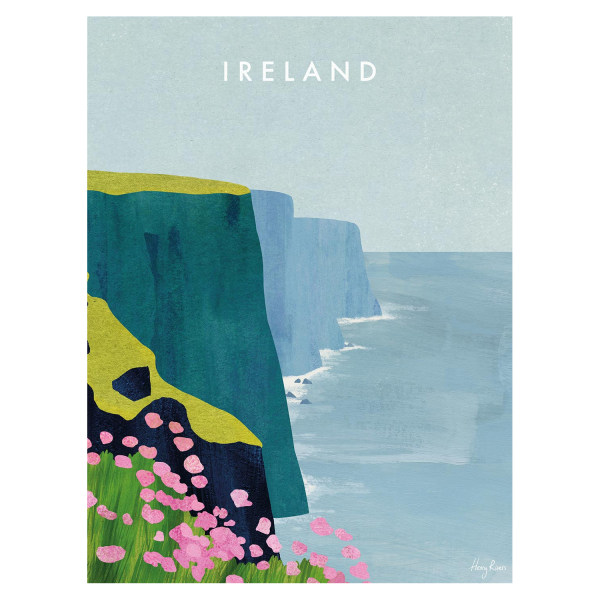 Henry Rivers Ireland Cliffs Of Moher Print 50cm x 40cm L Light Blue/Green 50cm x 40cm