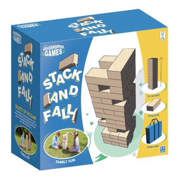 Grasshopper Games Giant Stack ´N´ Fall Stapelbara block Ett storlek Brown One Size