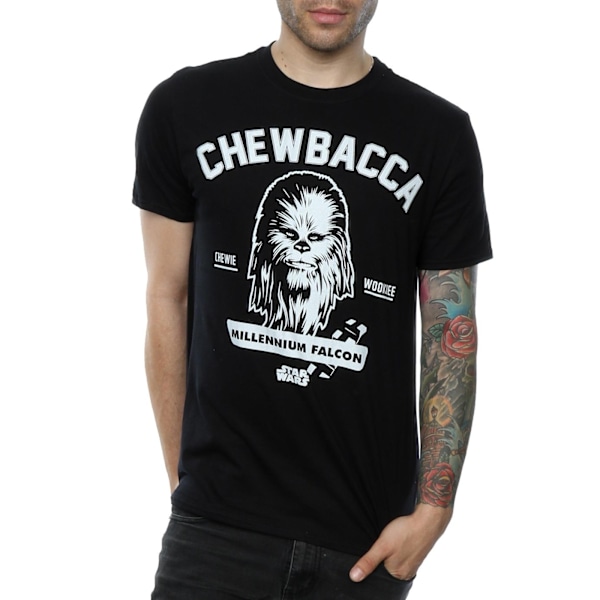 Star Wars Mens Collegiate Chewbacca Heather T-Shirt XL Svart Black XL