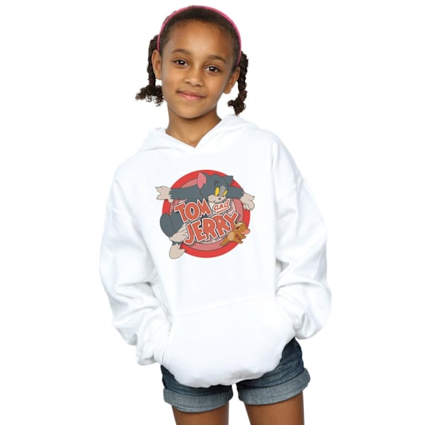 Tom And Jerry Girls Classic Catch Hoodie 5-6 år Vit White 5-6 Years