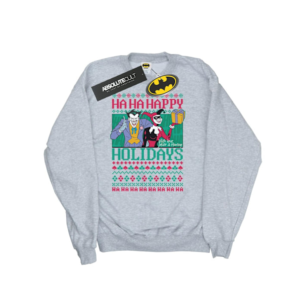 DC Comics Herr Joker Och Harley Quinn Ha Ha Happy Holidays Sweatshirt Sports Grey 4XL