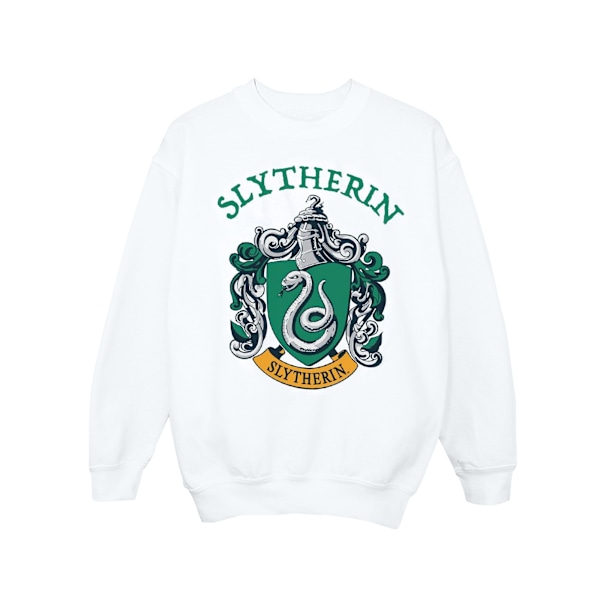 Harry Potter Pojkar Slytherin Crest Sweatshirt 7-8 År Vit White 7-8 Years