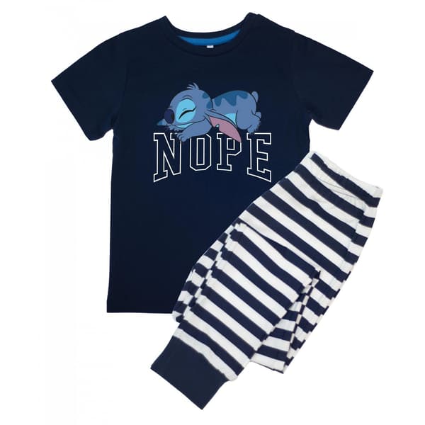 Lilo & Stitch Pojkar Pose Randig Kortärmad Lång Pyjamas Set 5 Navy 5-6 Years