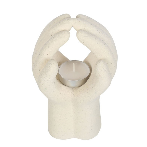 Något Annorlunda Bön Händer Tealight Hållare En Storlek Vit White One Size