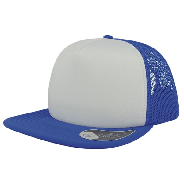 Atlantis Unisex Snap 90-talets Platta Visir 5 Panel Trucker Cap En Storlek White One Size