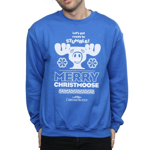 National Lampoon's Christmas Vacation Herr Merry Christmoose Sweatshirt Royal Blue M