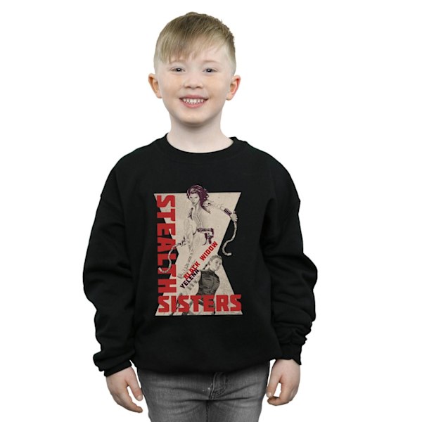 Marvel Boys Black Widow Movie Stealth Sisters Sweatshirt 3-4 år Black 3-4 Years