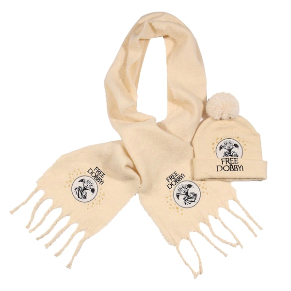 Harry Potter Dobby Halsduk & Mössa Set One Size Cream/Svart Cream/Black One Size