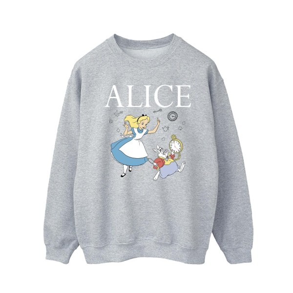 Disney Herr Alice In Wonderland Follow The Rabbit Sweatshirt L Sports Grey L