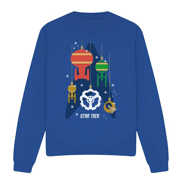 Star Trek Unisex Vuxen Rymdskepp Julgranskula Jultröja XX Royal Blue XXL