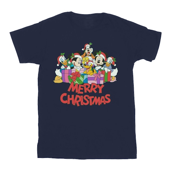 Disney Herr Mickey Mouse Och Vänner Jul T-Shirt S Marin B Navy Blue S