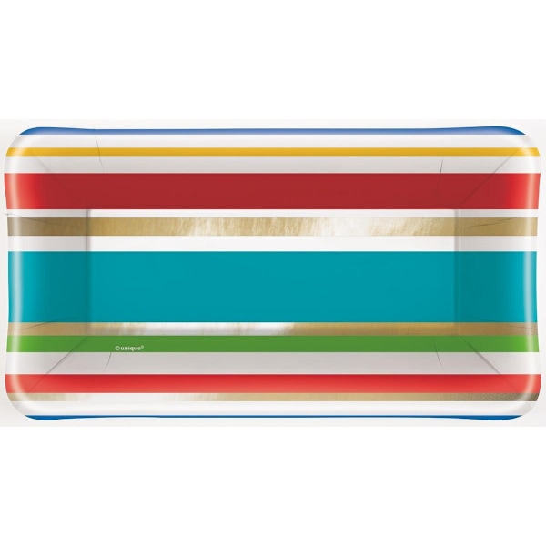 Unika Pappersassietter med ränder för aptitretare (8-pack) En storlek Blue/Red/Green One Size