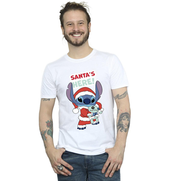 Disney Herr Lilo & Stitch Santa´s Here T-Shirt S Vit White S